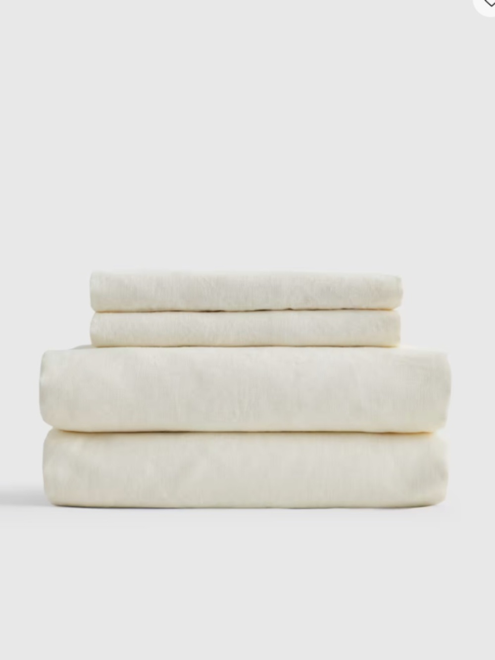 Sold out QUINCE European Linen Sheet Set, King, Ivory